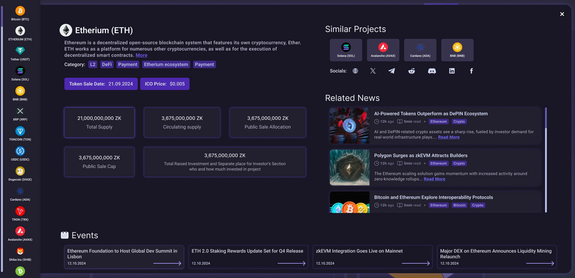 Crypto Bazari — screen