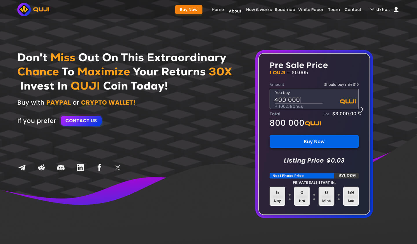 Quji Coin — screen